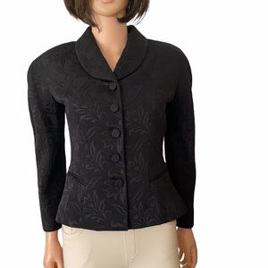 Vintage Teri Jon black jacquard tapestry blazer